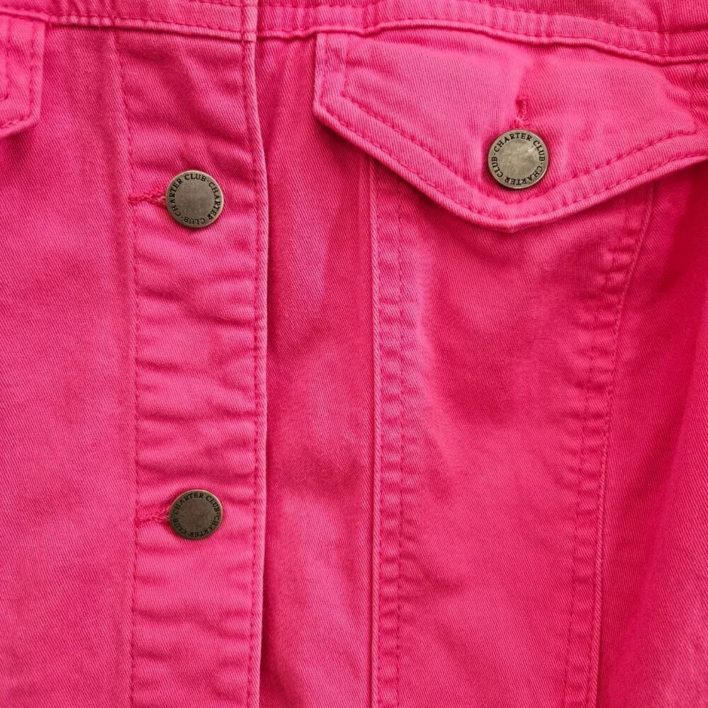 Women's Pink Jean Jacket - Size S - Picture 4 of 16